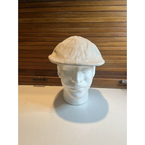 Stefeno Sport Hand-made Alonso Linen Newsboy Newsie Beige Hat Cap Size 61 XL